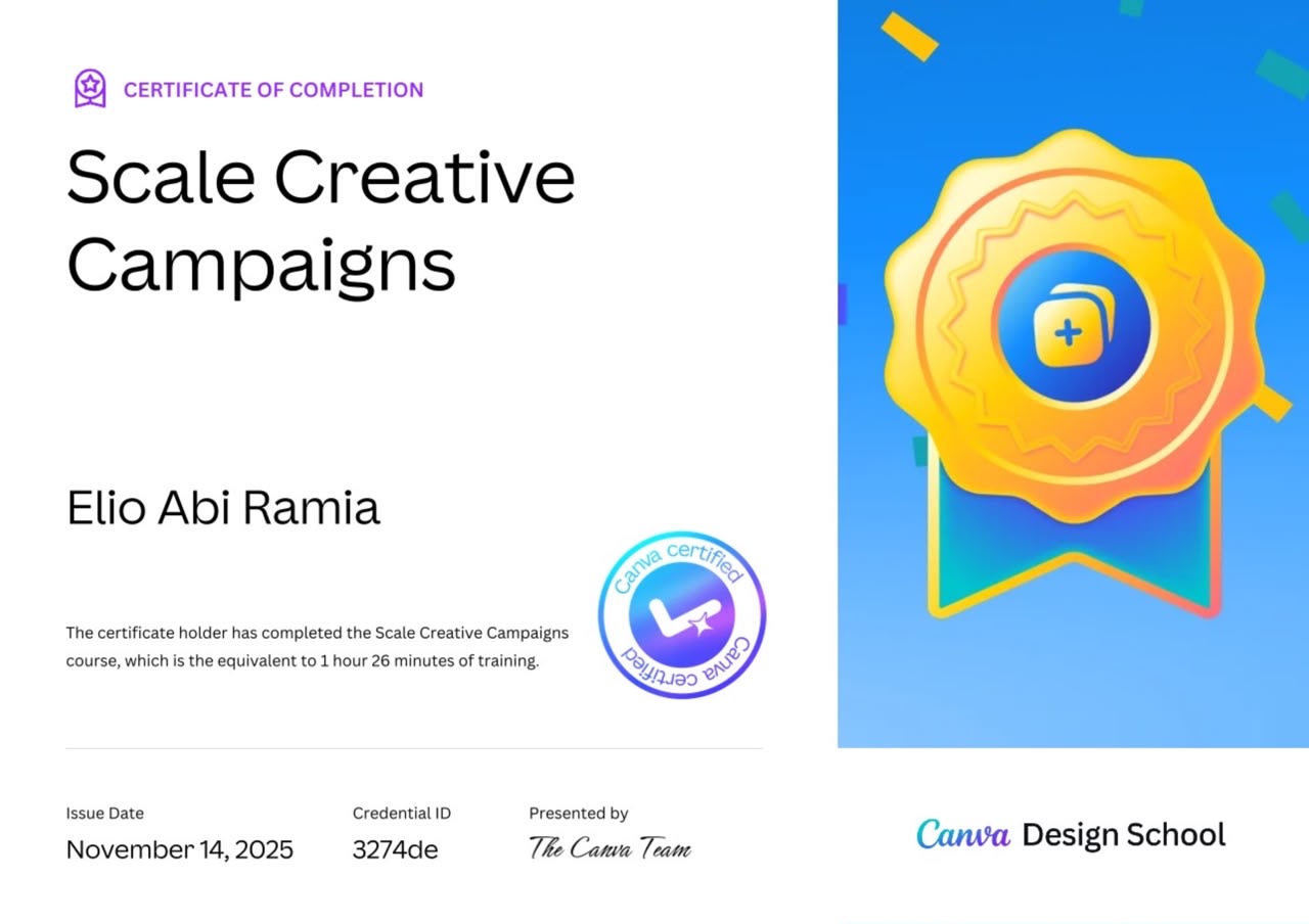 Canva Design School Scale Creative Campaigns certificate