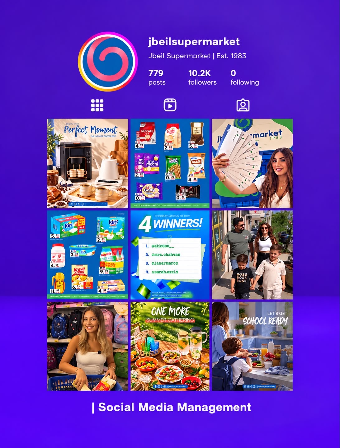 Jbeil Supermarket social media project