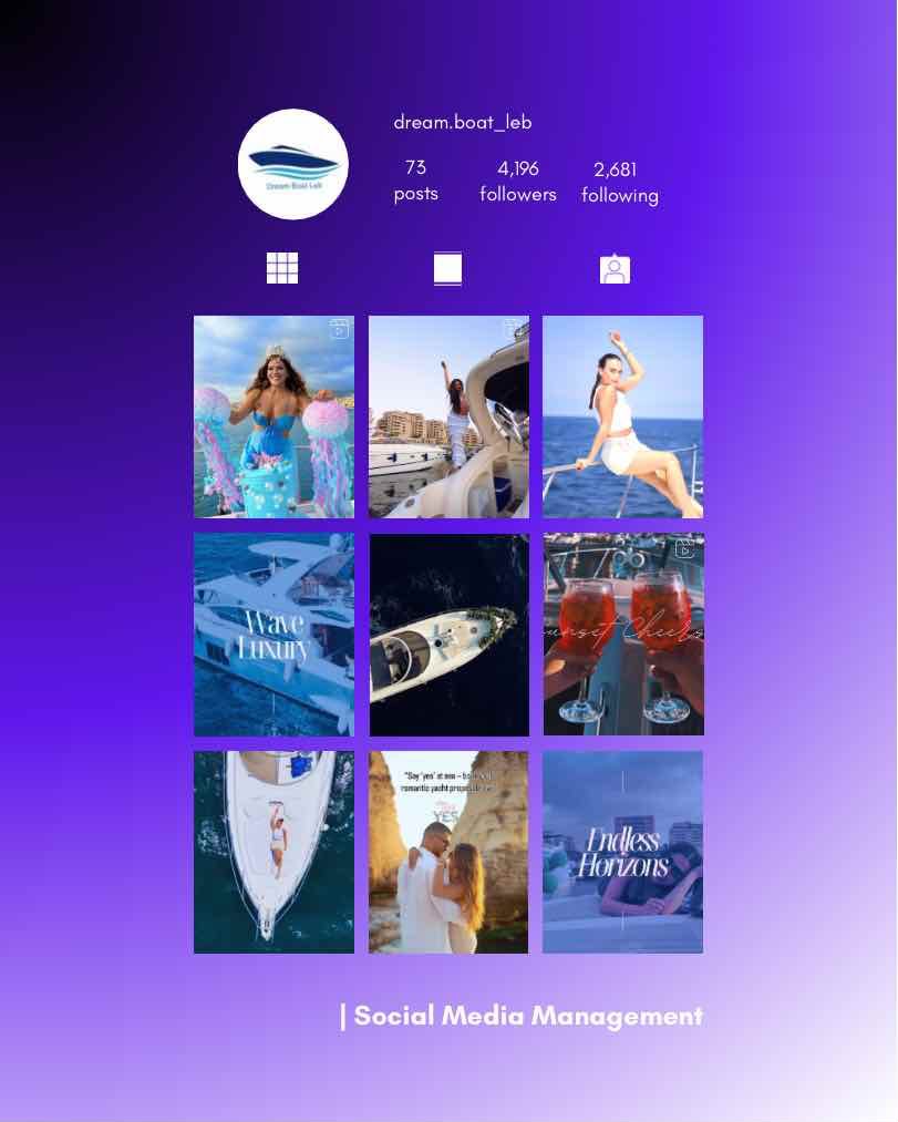 Dream Boat Leb social media project